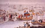 Fernando VII disembarking in El Puerto de Santa Mara in 1823