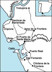 Plano de la Bahía de Cádiz